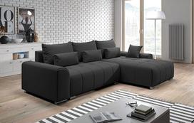 "Rivolli" kampinė sofa lova su dėže 260 cm juoda