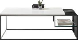 "Robas Lund" kavos staliukas Baltas matinis lakuotas metalinis rėmas Juodas Š x V x G 120 x 40 x 60 cm
