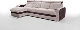 "Robin Inspire Bristol" kampinė sofa su miego funkcija, lovos dėžė, reguliuojami galvos atlošai, sofa, L formos sofa lova, laisvai pastatoma kampinė sofa, sofa lova, svetainės baldai, gyvenamasis kraštovaizdis (smėlio rudos spalvos)
