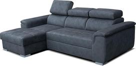 "Robin Inspire Silver Corner Sofa" su miego funkcija, lovos dėžė, 3 reguliuojami galvos atlošai, sofa, L formos sofa lova, laisvai pastatoma kampinė sofa, sofa lova, svetainės baldai, gyvenamasis kraštovaizdis kairėje, pilka