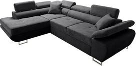 "Robin Saturn Premium" kampinė sofa su miego funkcija, sofa-lova su lovos dėže ir pagalve, laisvai pastatoma L formos kampinė sofa, reguliuojami galvos atlošai, minkštas sofos komplektas