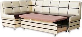 "Rodnik Corsica Maxi Corner Bench su miego funkcija 213 x 142 cm Minkštas suoliukas Išplėsta laikymo erdvė Dirbtinė oda Rudai smėlio spalvos virtuvės suoliukas Valgomojo suoliukas