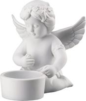 "Rosenthal" angelas su gėlių vainiku kaip stalo lemputė Skersmuo 8,8 cm Aukštis 10,2 cm Porcelianas Matinis baltas Į komplektą įeina dovanų dėžutė