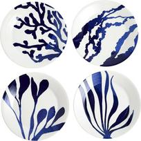 "Royal Doulton 1815 Pacific" 9,4 colio dydžio mišraus modelio lėkštės, mėlynos, 4 vnt.