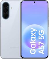 "Samsung Galaxy A57 5G" (Nuostabi lediškai mėlyna, 8GB RAM, 256GB atminties), "Agentic AI", triguba kamera su naktine grafika, 2 dienų baterija, 6 kartos OS naujinimai, IP68, 6,9 mm plonas, be jokių EMI išlaidų