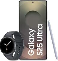 "Samsung Galaxy S25 Ultra AI" išmanusis telefonas su "Galaxy AI", 12GB RAM, 1 TB atminties, titano baltai sidabrinės spalvos, "Galaxy Watch8" išmanusis laikrodis