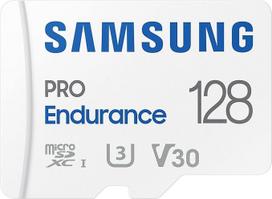 "Samsung PRO Endurance" MB-MJ128KA/EU "MicroSD" kortelė + SD adapteris 128GB, skirta vaizdo stebėjimo sistemoms, automobilių kameroms ir kūno kameroms, UHS-I U3, "Full HD" ir 4K UHD, 100MB/s skaitymas, 40MB/s rašymas