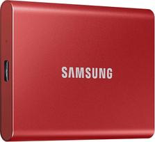 "Samsung T7" nešiojamasis SSD diskas - 500GB - USB 3.2 Gen.2 išorinis SSD diskas, metalinės raudonos spalvos (MU-PC500R/WW)
