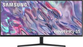 "Samsung ViewFinity S50C" monitorius S34C500GAU 34 colių VA skydelis Ultra WQHD raiška "Eco Saving Plus" "AMD Freesync HDR10" 5 ms atsako laikas 100 Hz atnaujinimo dažnis Juoda