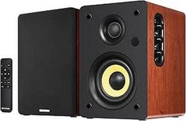 "Sanyun SW206" 4 colių "HiFi" garsiakalbis su studijos režimu, 80 W aktyvusis, "Bluetooth 5.4", optinis/koaksialinis/TRS/Aux/24bit DAC USB, skirtas patefonui, televizoriui, kompiuteriui, staliniam kompiuteriui, medinis korpusas, nuotolinio valdymo pultas,