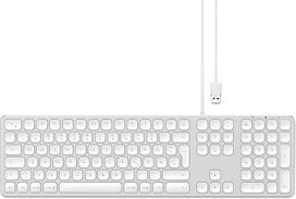 "Satechi" aliuminio USB laidinė klaviatūra su skaitmenine klaviatūra, suderinama su "iMac" - 2017 m. "iMac", "iMac Pro", 2016 m. "iMac" ir kitais kompiuteriais (vokiečių kalba, sidabrinė)