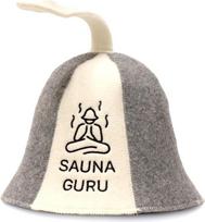 "Sauna Guru" pirties kepurė Vilnonė veltinė kepurė - apsaugo galvą nuo karščio - pridedamas angliškas pirties elektroninės knygos vadovas - su siuvinėjimu, "Sauna Guru