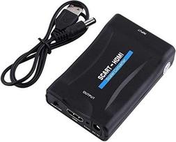 "Scart" ir HDMI keitiklio adapteris "Scart" ir HDMI adapteris Vaizdo garso keitiklis HDMI 720P/1080P išvesties palaikymas HDTV monitoriaus projektoriui STB VHS "Xbox" PS3 "Sky Blu-ray" DVD grotuvui