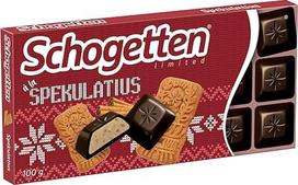 "Schogetten Winter Edition Speculatius I" 100 g šokolado plytelė I su juoduoju šokoladu ir praktiškais atskirais gabalėliais