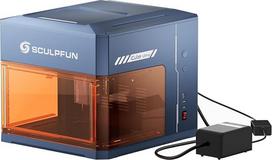 "SCULPFUN iCube Ultra 12W lazerinio graviravimo staklės su oro pagalbininku, stalinis lazerinis pjaustytuvas medienai, odai, akrilui ir metalui, 150 x 150 mm darbinis plotas, automatinis fokusavimas ir dūmų filtras