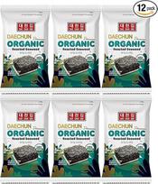 "Seba Garden" ekologiški DAECHUN (Choi's1) jūros dumblių užkandžiai, originalūs, Nori lapai, "Korea Premium Great" produktas, 12 vnt. pakuotėje