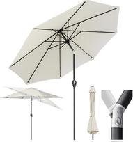 "Sekey" 300 cm skėčių skėtis "Market Umbrella" Sodo skėtis "Patio Umbrella" apvalus UV50+ Cream