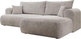 "Selsey" kampinė sofa dešinė su miego funkcija ir lovos dėže 142 x 210 cm Taupe Bonell spyruoklinė šerdis Nuimamos pagalvėlės Modulinė 4 vietų sofa-lova Maža sofa svetainei / miegamajam
