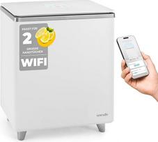 "SereneLife WiFi" rankšluosčių džiovintuvas 20 l baltos/natūralios spalvos elektrinis stovintis, išmanusis rankšluosčių džiovintuvas su programėlės valdymu, laikmačiu, aromaterapija ir temperatūros reguliavimu