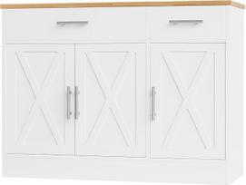 "Shintenchi Mao Sideboard Buffet" spintelė, medinė, balta, 2 stalčiai ir 3 durys