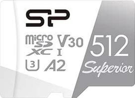 "Silicon Power" 512GB "Superior Micro SDXC UHS-I" (U3), V30 4K A2, suderinama su "GoPro Hero 9" didelės spartos MicroSD kortele su adapteriu