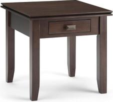 "Simpli Home" AXCHOL002 Kvadratinis šoninis staliukas iš medžio masyvo, 53 cm pločio, tradicinis, tabako rudos spalvos