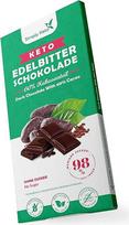 "Simply Keto" mažiau angliavandenių turintis šokoladas su 60 % kakavos, švelnaus kartumo šokoladas be cukraus, pasaldintas eritritoliu vietoj cukraus, tik 4 g grynųjų angliavandenių 100 g, be glitimo ir veganiškas