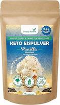 "Simply Keto" vanilinių ledų mišinys su mažesniu angliavandenių kiekiu* - kreminiai ledai be cukraus, tik 2,1 g grynųjų angliavandenių, be maltitolio, be glitimo, be sojos ir ketogeniniai - 10 porcijų (100 g)