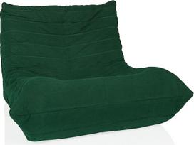 "Sitzolo Beanbag", grindų sofa su atlošu, patogi grindų kėdė, fotelis miegamajam, svetainei, velvetinis audinys, tamsiai žalia