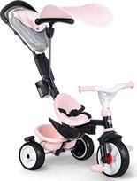 "Smoby" - "Baby Driver Plus Pink" - "3-in-1" vaikiškas triratukas, daugiafunkcinė transporto priemonė su aukščiausios kokybės įranga, skirta vaikams nuo 10 mėnesių