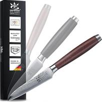 "Solingen Premium MyII" daržovių peilis / damasko peilis Aštrus profesionalus virtuvinis peilis, pagamintas Vokietijoje, iš ledo grūdinto damasko plieno VG10, su ergonomiška riešutmedžio rankena
