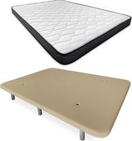 "Somnia Descanso BEIGE FULL BED su apverčiamuoju čiužiniu ir sutvirtintu pagrindu 6 kojos medinės 135 X 1