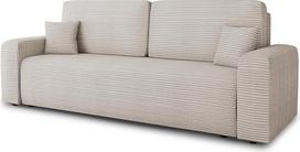 "Spark" sofa lova - sofa su miego funkcija ir lovos dėže, spyruoklė "Bonell", virvės užvalkalas, didelis miegamasis plotas, moderni minkšta sofa ir sofa lova (smėlio spalvos (Poso 100))