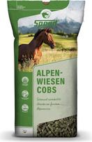 "Speed Alpine Meadow Cobs", 1 x 20 kg, šviežių Alpių pievų šienainio gumulėliai, pašaras arkliams be melasos ir priedų, skirtas mirkyti, puikus šiurkštaus šieno pakaitalas
