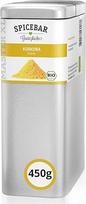 "Spicebar" ciberžolės milteliai malti - 450 g aromatingoje skardinėje - aukščiausios kokybės ekologiški ciberžolės prieskoniai