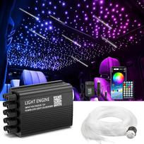 "Starry Sky" LED automobilio interjero apšvietimas, aplinkos apšvietimas automobilyje, šviesolaidžio lempa su muzikos sinchronizavimu ir nuotoliniu valdymu