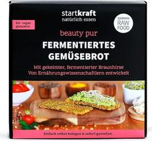 "startkraft" raugintų daržovių duona 175 g - žaliavalgiška duona su raugintomis ir daigintomis rudosiomis soromis - 100% veganiška ir be glitimo