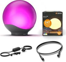 "Steinel Sphera C" 24 V LED rutulinių lempučių pradinis rinkinys, skersmuo 30 cm, 1 rutulinė lempa, 35 W maitinimo šaltinis ir 1 m kabelis, 16 milijonų spalvų, programėlės valdymas, "Plug & Play", baltos spalvos