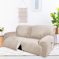 "Stretch Recliner" sofos kėdžių dangteliai - 6 dalių rinkinys, skirtas itin plačiam 2 sėdimų vietų poilsio sofai - patobulinkite savo dekorą minkštais ir skalbiamais užvalkalais, tinka 75-100 colių