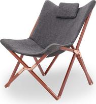"Suhu" sulankstomas krėslas, stovyklavimo krėslas, poilsio krėslas, modernus dizainas, retro kėdės, terasos krėslas, sulankstomas sodo gultas, pagalvėlės, aukštas atlošas, medinis medinis rėmas, audinys, skirtas balkonui, tamsiai pilka