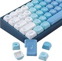 "Sunzit Cute Custom Keycaps" 140 klavišų PBT klavišų dangtelių rinkinys, MOA profilio "Dye-Sub Blue Snow Monster" klavišų dangteliai "Cherry MX" jungikliams ISO/ANSI UK išdėstymo mechaninei žaidimų klaviatūrai