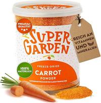 "Super Garden" liofilizuotų džiovintų morkų milteliai - 160 g natūralaus supermaisto be priedų - maistinių medžiagų turtingi daržovių milteliai kokteiliams, sriuboms ir kepiniams - veganiškos ir be glitimo morkos