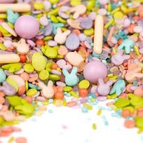 "Super Streusel MiMaMümmel" - valgomieji velykiniai pabarstukai, spalvinga velykinė ir pavasarinė tortų puošyba, cukraus pabarstukai tortams, pyragams, keksiukams ir sausainiams (90 g)
