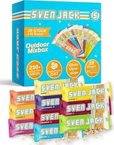 "Sven Jack" ("Energy Cake") avižų batonėlis "Outdoor Mix" dėžutė 20 x 65 g I Originalus avižinių dribsnių energinis batonėlis I Veganiškas ir be laktozės avižų batonėlis I Ilgos grandinės angliavandeniai ir mažai cukraus I Grūdų batonėlis