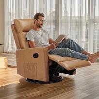 "Sweetcrispy Recliner Chair", "360 Swivel Rocker Chair" kėdė suaugusiesiems, "Glider Rocker Recliners" kėdės, vaikų kambario kėdės, aukšta atrama, paminkštinta gili sėdynė, klasikinė ruda spalva