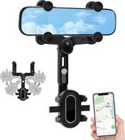 "Sweetone" mobiliojo telefono laikiklis automobilinis veidrodėlis, mobiliojo telefono laikiklis automobilinis galinio vaizdo veidrodėlis, 360° pasukamas ir ištraukiamas, universalus telefono laikiklis galinio vaizdo veidrodėlis visiems išmaniesiems telefo