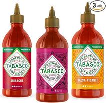"Tabasco Squeeze Hot Sauce Multipack" - aštrių aštrių padažų rinkinys su 3 x lengvai išspaudžiamais 256 ml buteliukais - be glitimo, konservantų ir riebalų (Sriracha, Sweet & Spicy, Salsa Picante)