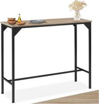 "tectake" pramoninis baro stalas, siauras konsolinis stalas, 120 x 40 x 100,5 cm, stalas, aukštas stalas virtuvės salai, kavos barui, virtuvės stalviršiui, valgomojo grupei - pramoninės medienos šviesa, Sonoma ąžuolas