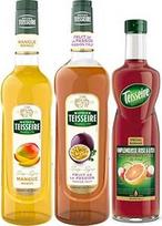 "Teisseire Tropical" sirupo rinkinys, mangų sirupas + pasiflorų sirupas + rausvasis greipfrutas / ličiai - 2 x 700 ml + 1 x 1 litras