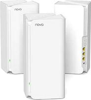 "Tenda Nova MX15-Pro Mesh WLAN WiFi 6 System-AX5400 Dual-Band WLAN Mesh WiFi 6 System", rekomenduojama 4-6 miegamųjų namams, 9 x Gigabit prievadai, pakeičia maršrutizatorių ir kartotuvą, suderinama su "Alexa", 3